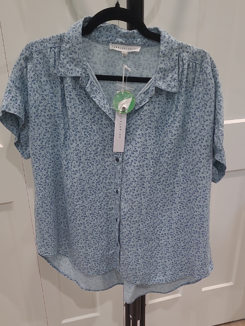 JANE & DELANCY Blue Floral Blouse